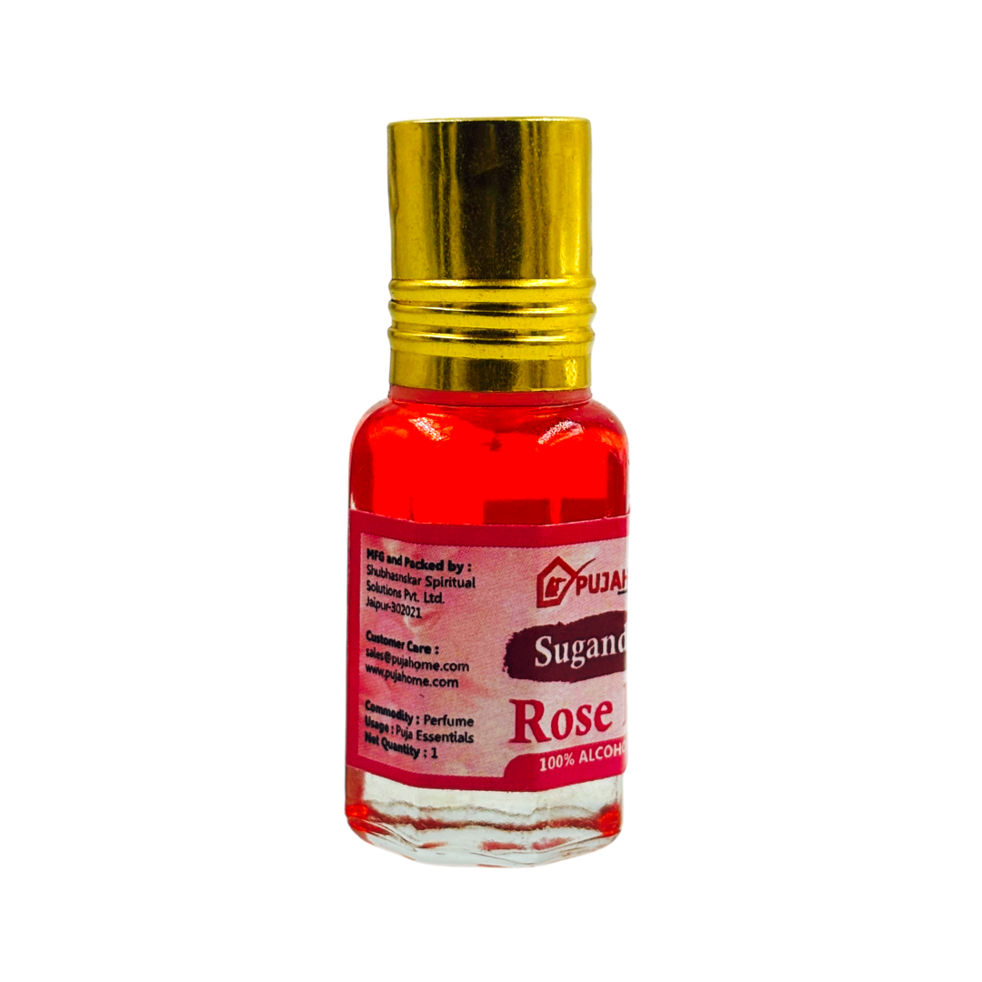 Pujahome Sugandhya Rose Itra For Puja 5ML (Pack of 6)