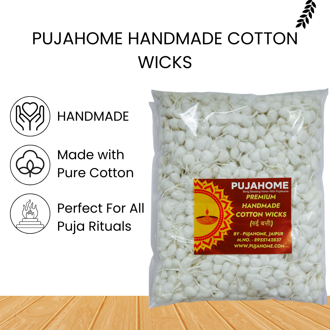 Pujahome Handmade Round Cotton Wicks White (500 Pieces)