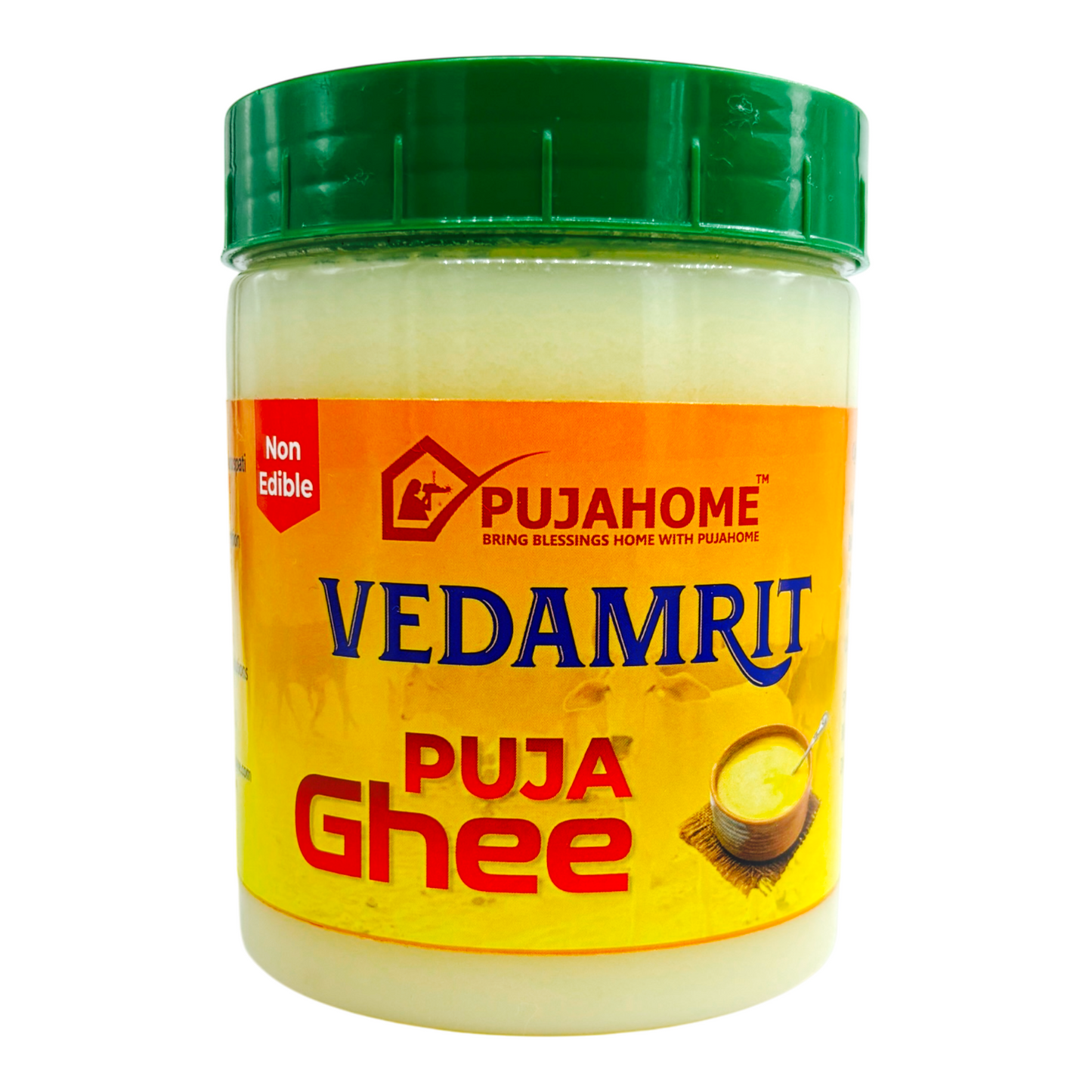Pujahome Vedamrit Puja Ghee - 450 ML for Daily Puja, Festivals | Non-Edible