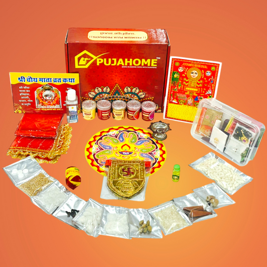 Pujahome Karwa Chauth Puja Samagri Kit with NavShringaar Saman (40+ Items)