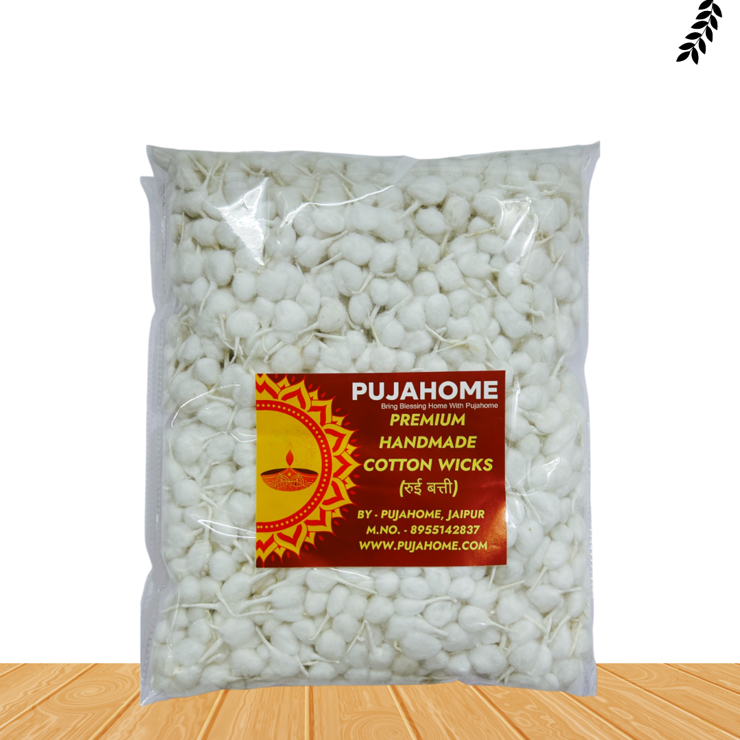 Pujahome Handmade Round Cotton Wicks White (500 Pieces)