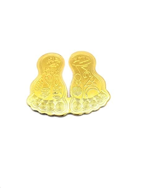 Pujahome Spiritual Laxmi Charan Paduka Energised Maa Lakshmi Feet for Diwali Pooja/Home/Office/Door/Business
