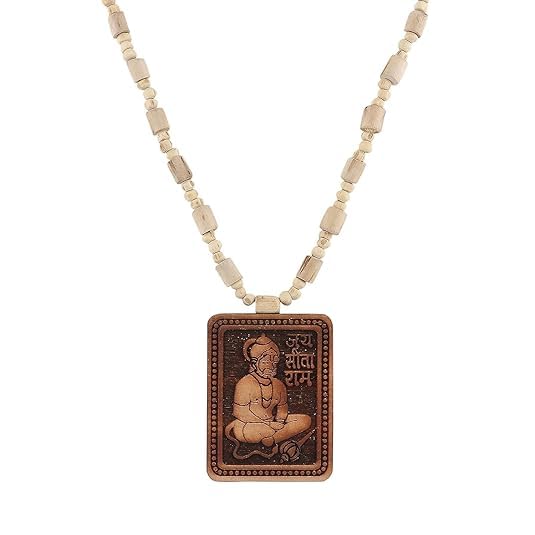 Pujahome Original & Natural Wood Tulsi Kanthi Mala With Hanuman Ji Locket Pendant
