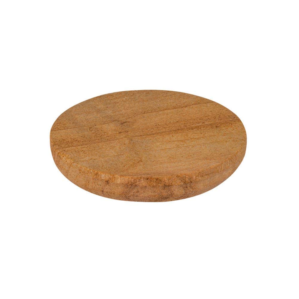 Pujahome Handmade Sandalwood Pata Board or Chandan Pata (Original) (Diameter: 5 Inch)
