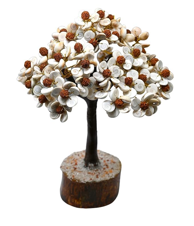 Pujahome Rudraksha and Original Gomti Chakra Tree with Rudraksha Beads and Gomati Chakra Tree(54/102/250 Beads)