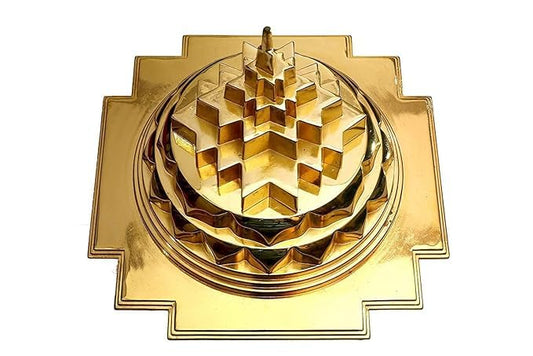 Pujahome Maha Meru Shree Yantra Brass Meru Shree Yantra for Puja Use at Home/Maha Meru Shri Yantra with Brass & Accurate Cutting