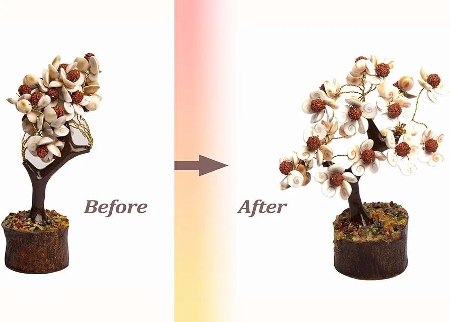 Pujahome Rudraksha and Original Gomti Chakra Tree with Rudraksha Beads and Gomati Chakra Tree(54/102/250 Beads)
