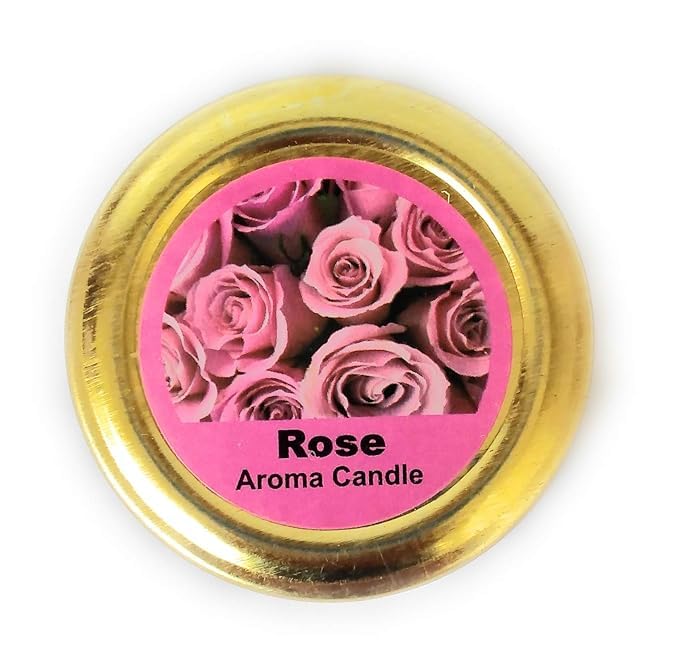 Pujahome Aroma Candle,Glass JAR, ONE PC, Rose