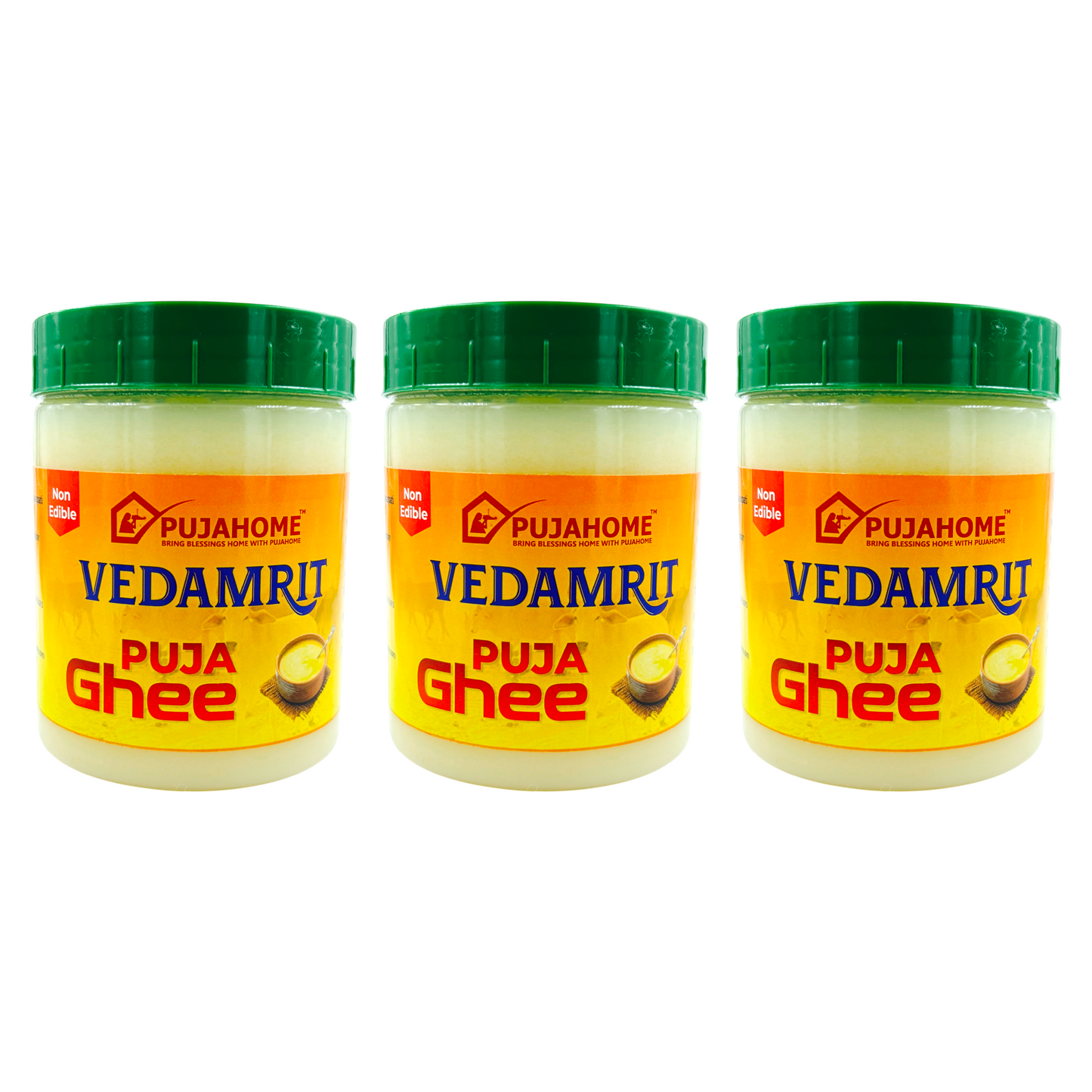 Pujahome Vedamrit Puja Ghee - 450 ML for Daily Puja, Festivals | Non-Edible