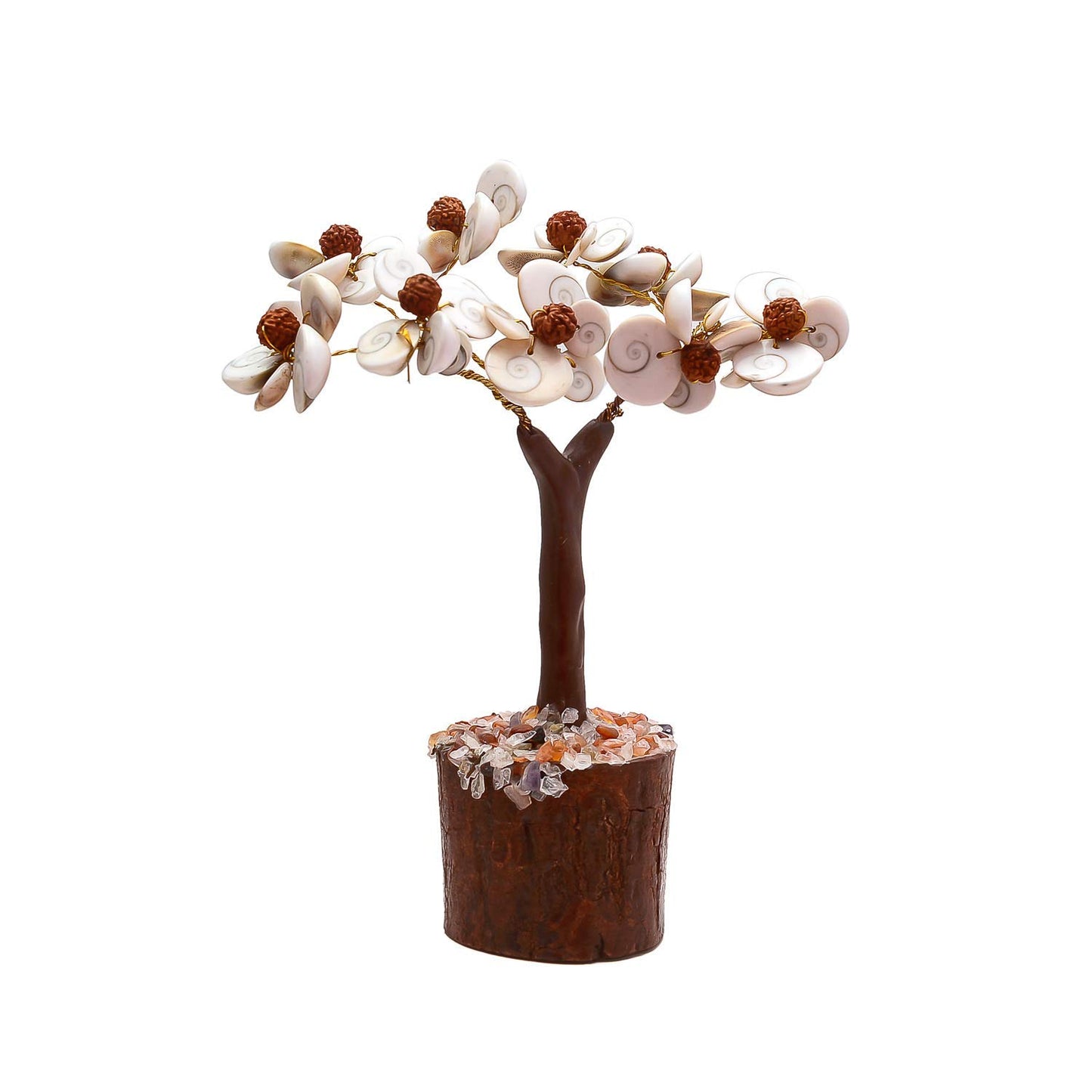 Pujahome Rudraksha and Original Gomti Chakra Tree with Rudraksha Beads and Gomati Chakra Tree(54/102/250 Beads)