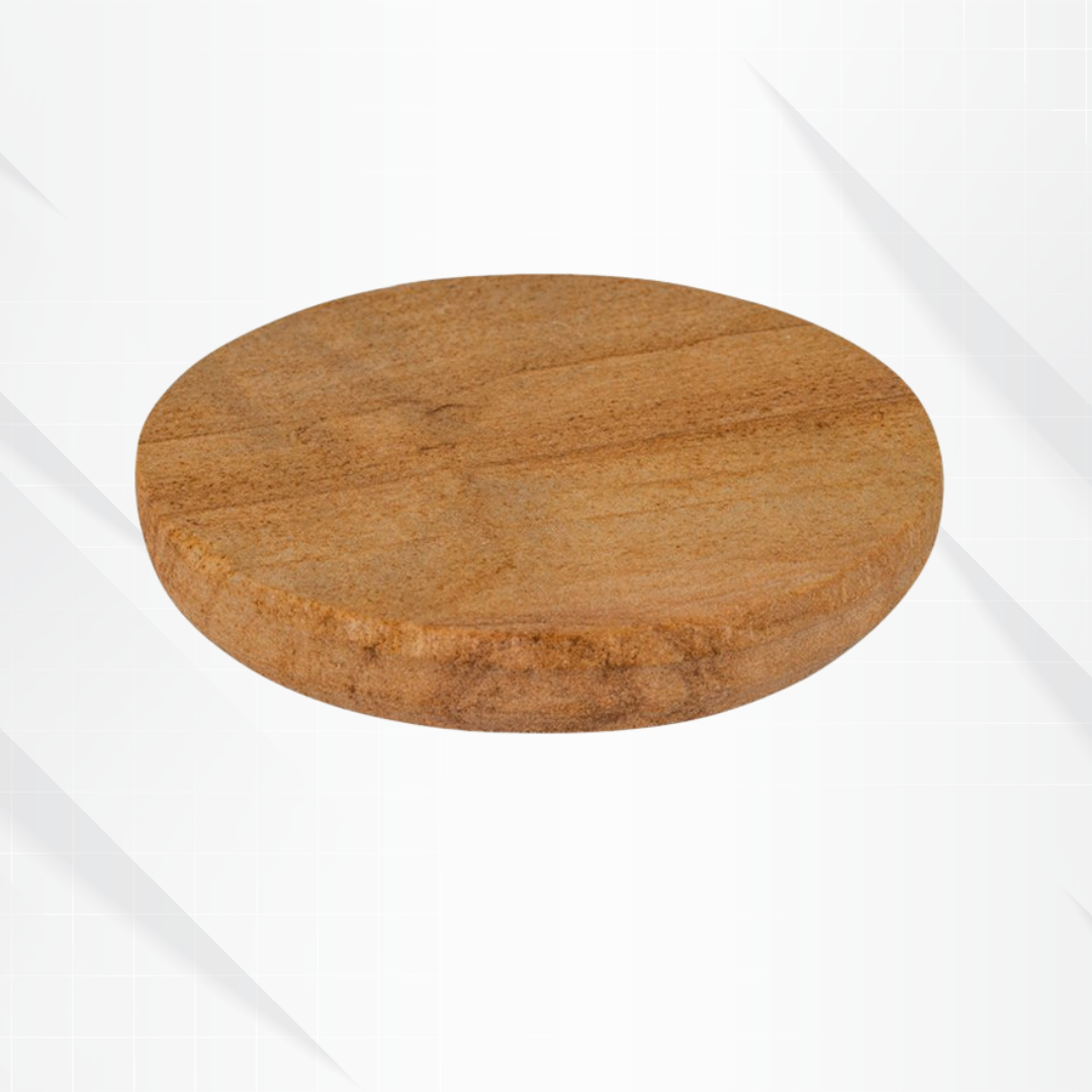 Pujahome Handmade Sandalwood Pata Board or Chandan Pata (Original) (Diameter: 5 Inch)
