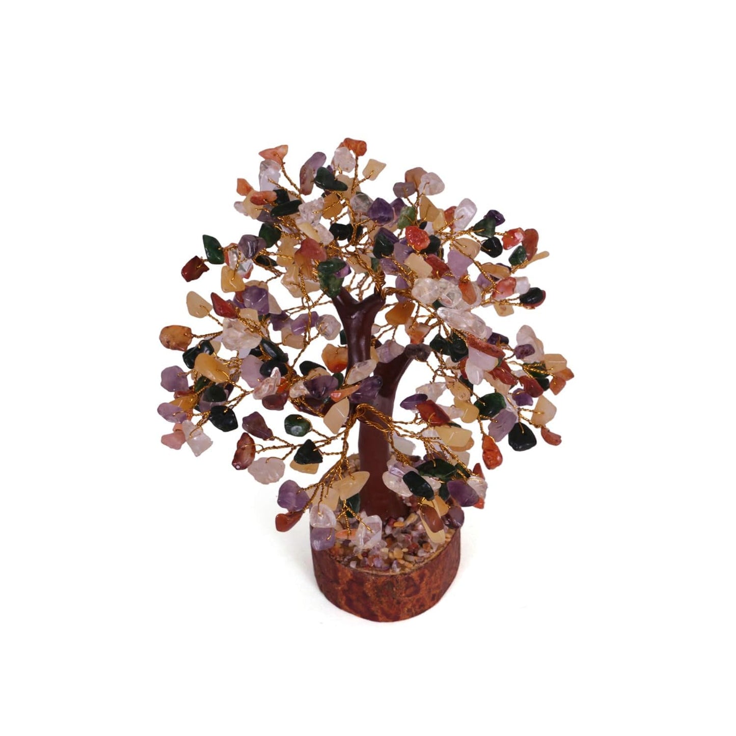 Pujahome 7 Chakra Tree Crystal Stone Chips Bead for Reiki Healing and Meditation, Vastu, Protection
