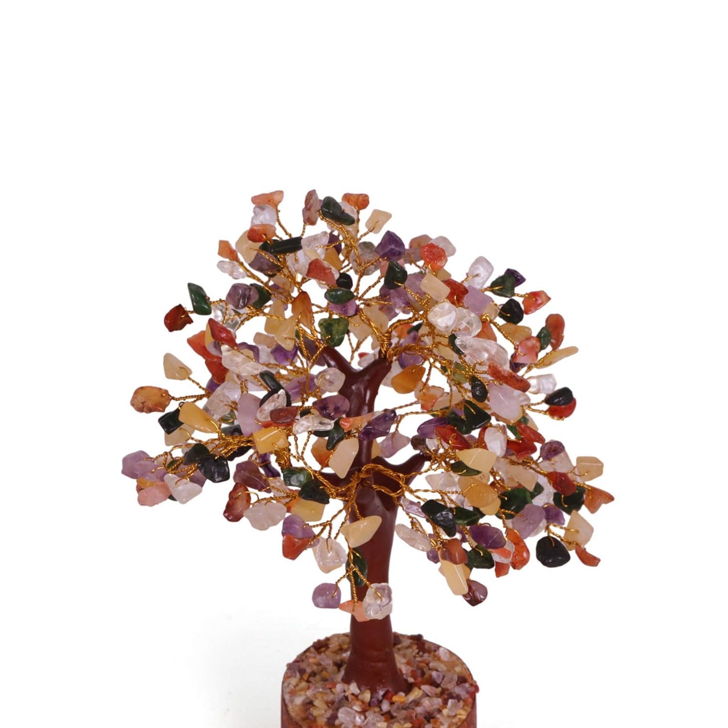 Pujahome 7 Chakra Tree Crystal Stone Chips Bead for Reiki Healing and Meditation, Vastu, Protection