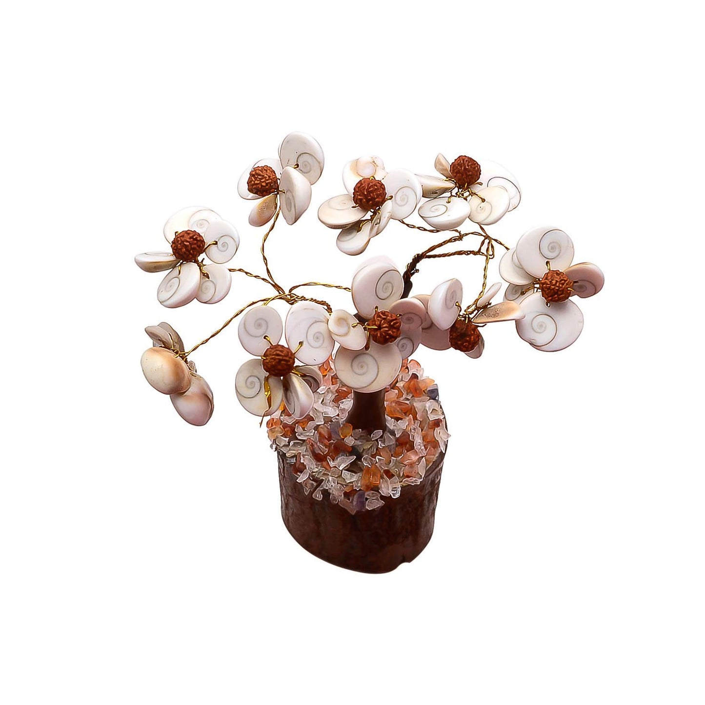 Pujahome Rudraksha and Original Gomti Chakra Tree with Rudraksha Beads and Gomati Chakra Tree(54/102/250 Beads)