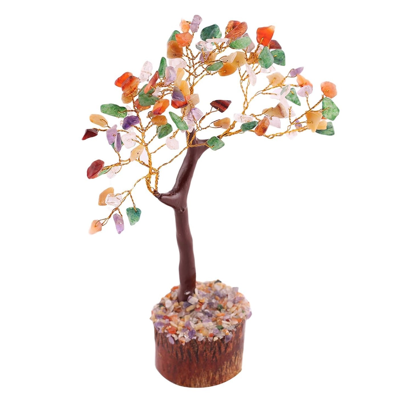 Pujahome 7 Chakra Tree Crystal Stone Chips Bead for Reiki Healing and Meditation, Vastu, Protection