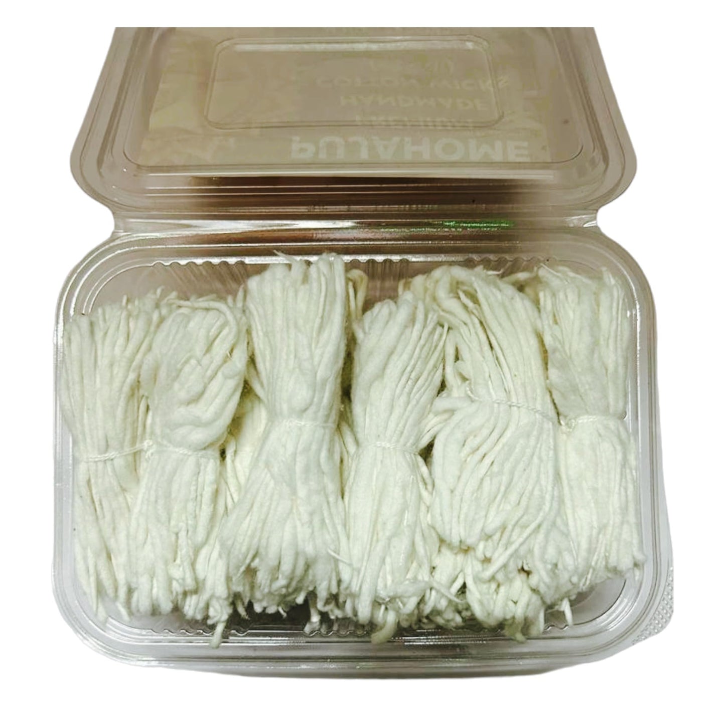 Pujahome Handmade White Long Cotton Wicks, Lambi Cotton Batti Box for Diwali Puja, Pack of 500 Wicks