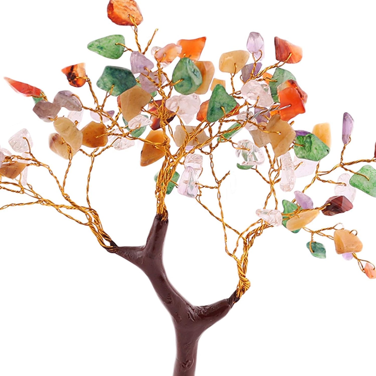Pujahome 7 Chakra Tree Crystal Stone Chips Bead for Reiki Healing and Meditation, Vastu, Protection