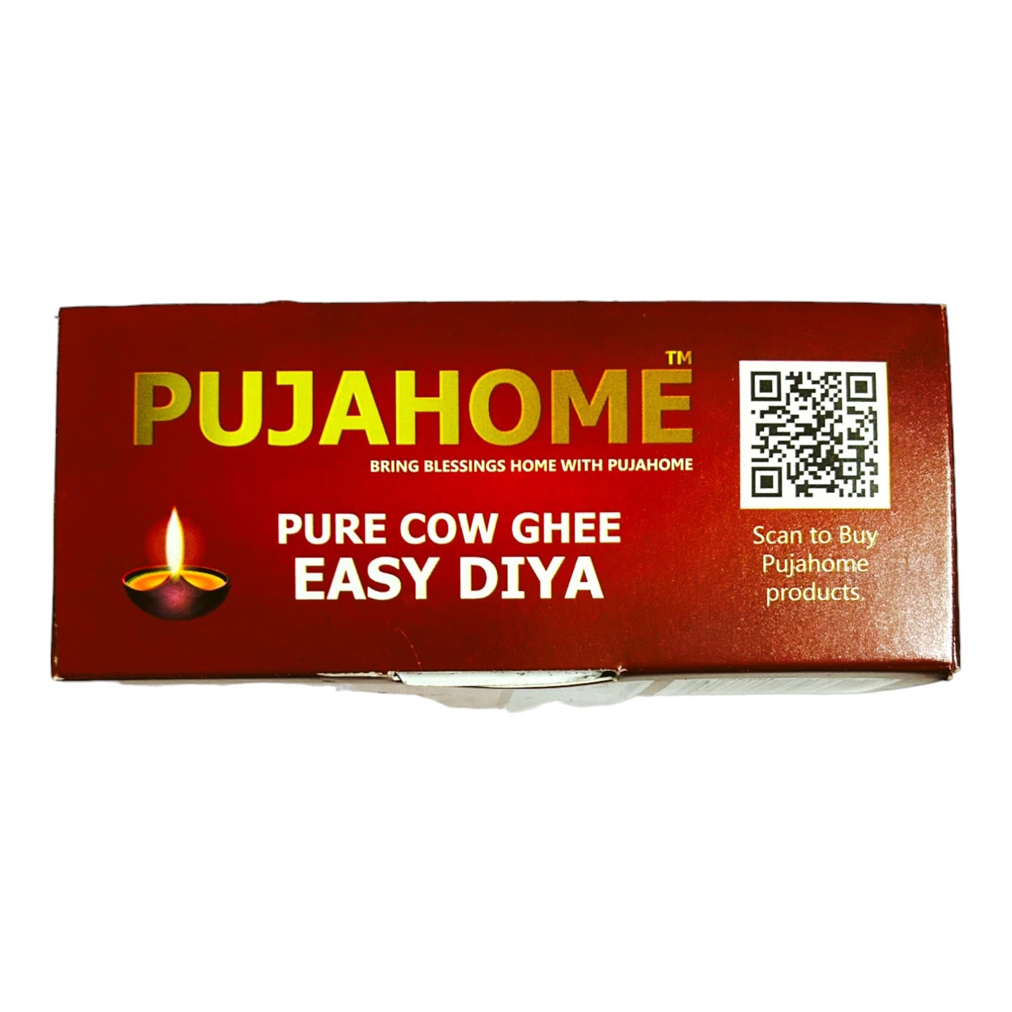 पूजाहोम शुद्ध गाय का घी दीया बत्ती (50 टुकड़े) 30 मिनट जलने का समय, मोम मुक्त