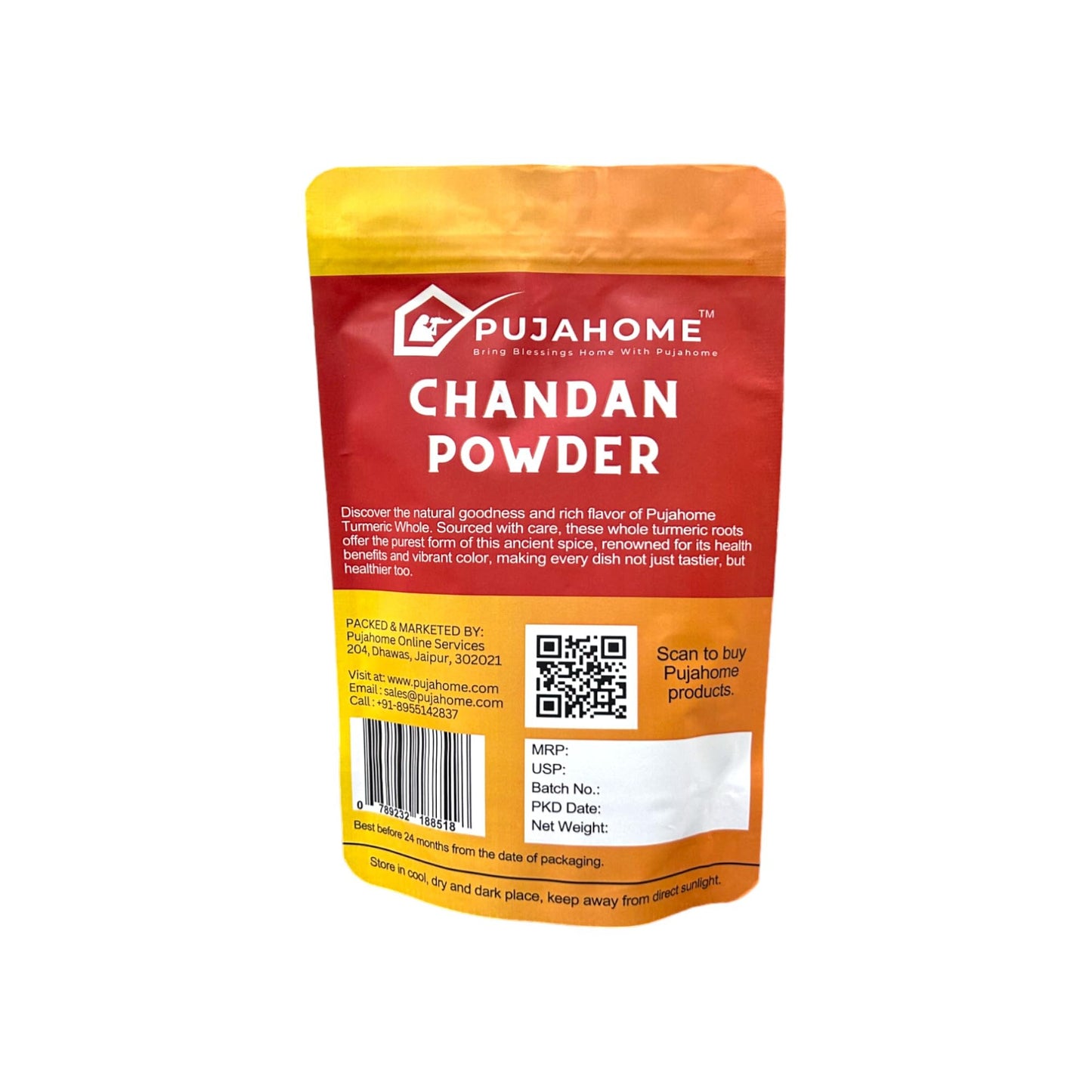 Pujahome Premium Ashtagandha Kumkum Tilak Chandan Powder for Daily Puja of Gods, Tilak and for Writing Vedic Yantras/Mantras/Sacred Scriptures Texts