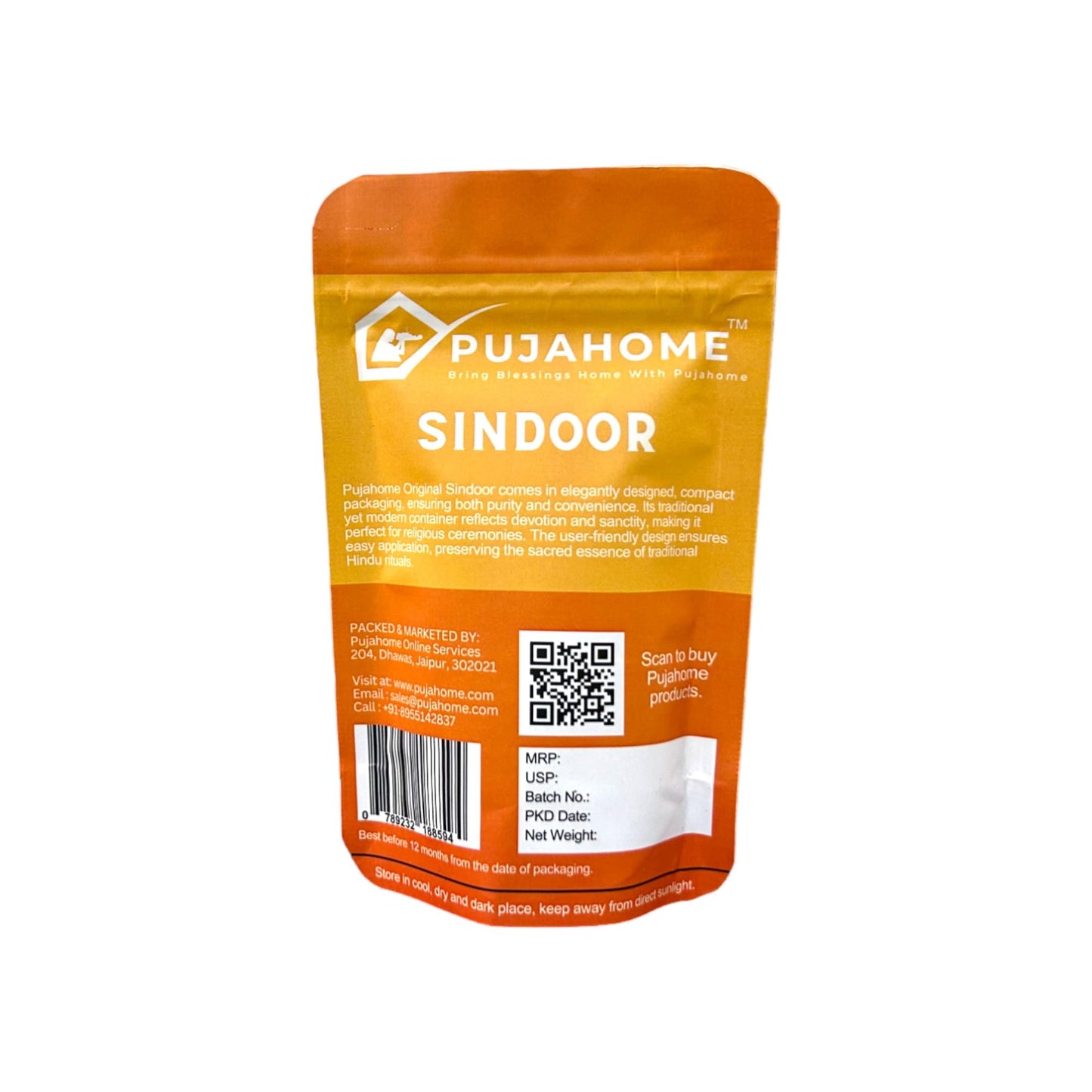 Pujahome Original Hanuman Ji Sindoor | Orange Sindoor |100% Pure Hanuman Ji Pooja Sindoor | Hanuman Chola Sindoor