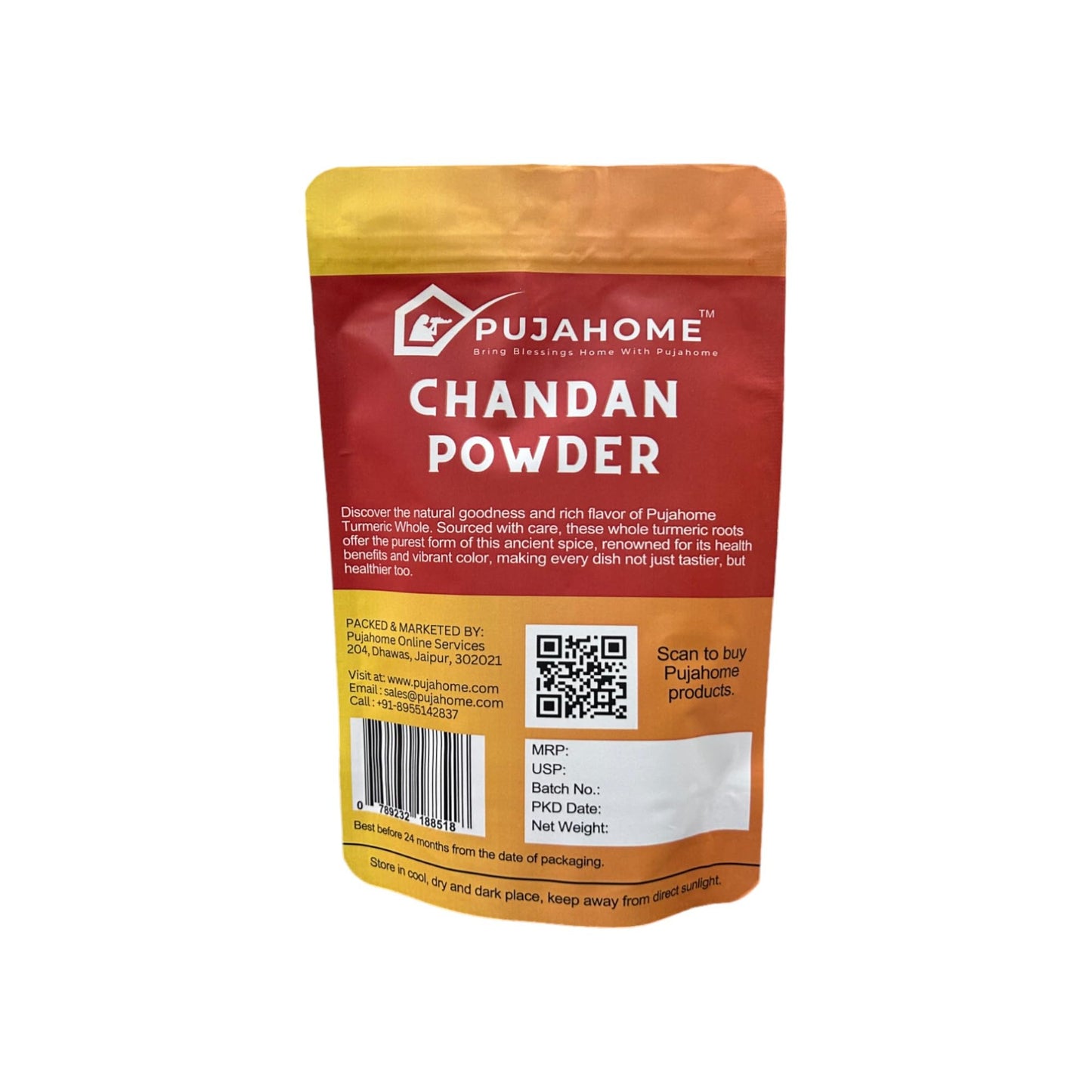 Pujahome Premium Ashtagandha Kumkum Tilak Chandan Powder for Daily Puja of Gods, Tilak and for Writing Vedic Yantras/Mantras/Sacred Scriptures Texts