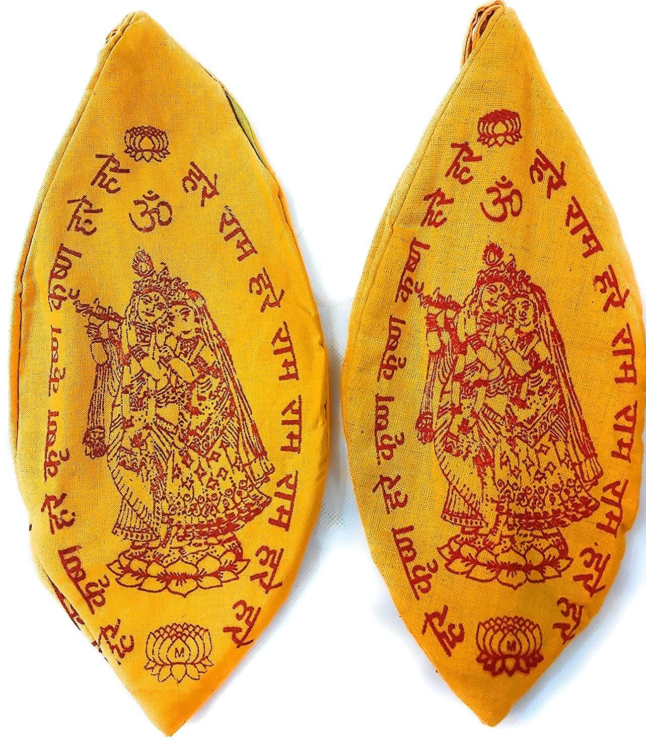 Pujahome Pure Cotton Mala Jaap Bag Gaumukhi/Gomukhi Pack of 2 (Yellow)