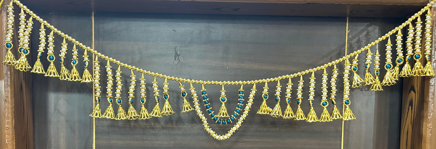 दरवाजे के लिए पूजाहोम तोरण, सफेद मोती जुला क्रिस्टल तोरण, घर के दरवाजे के लिए दीवार पर लटकने वाला बंदरवाल, दरवाजे की सजावट, मुख्य प्रवेश द्वार, त्योहार, मंदिर, पूजा कक्ष, दिवाली तोरण के लिए सजावट - रंग लाल