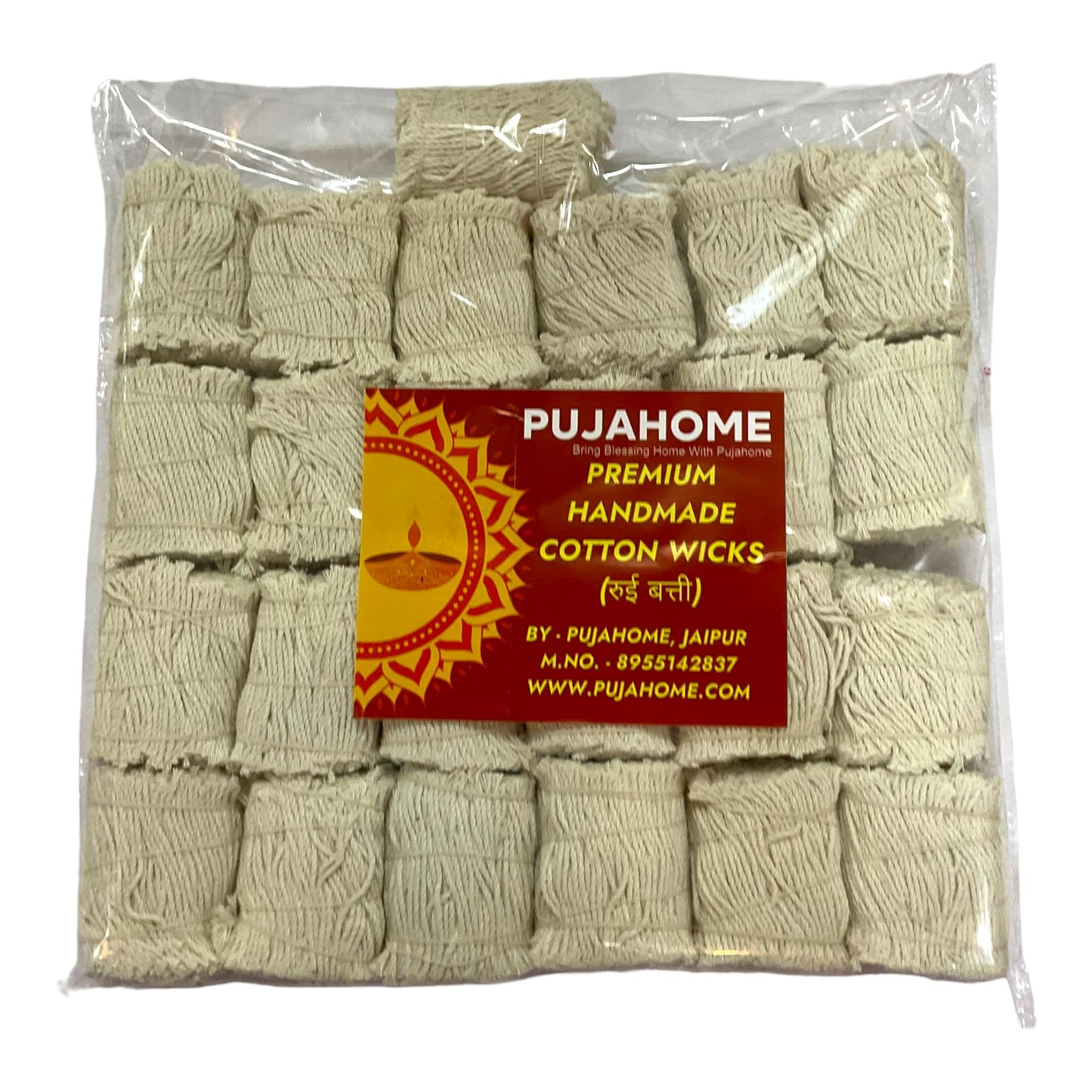 Pujahome Sawa Lakh Batti Pack for Puja(1.25 Lakh Batti)/ Sawa Lakh Cotton Wicks Pack