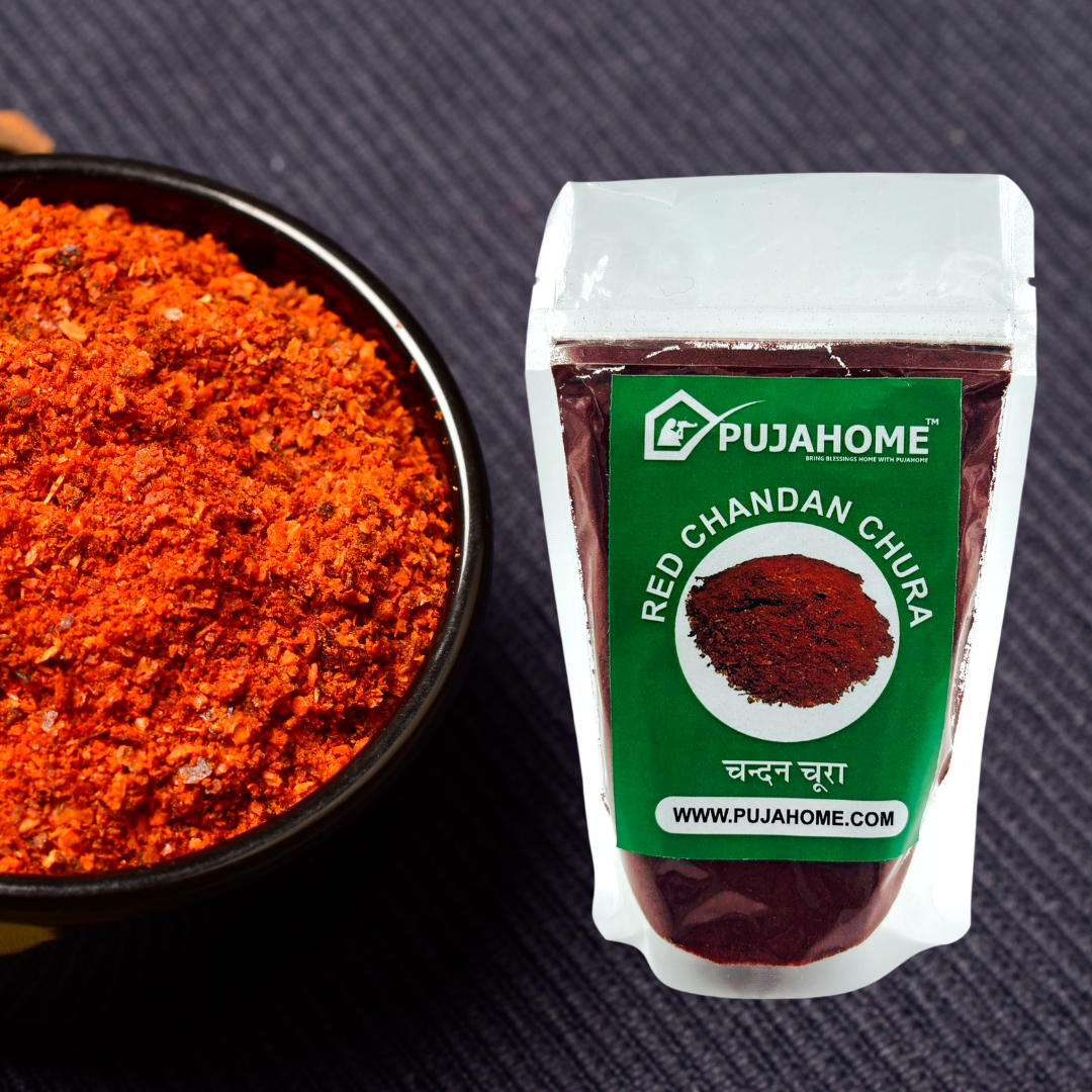 Pujahome Red Sandalwood Lal Chandan Powder | Red Chandan Chura (500 Gram Pack)