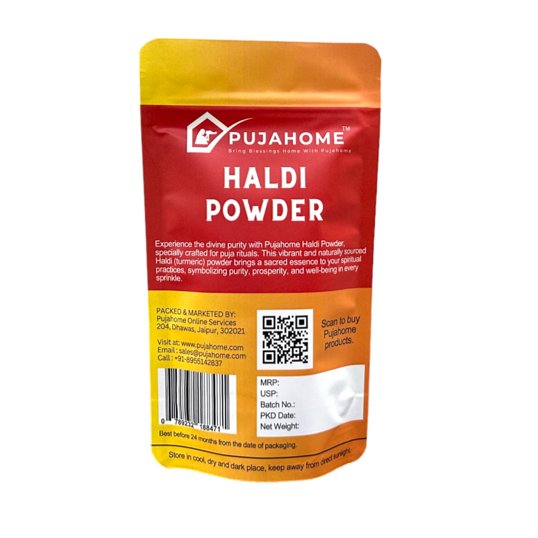 Pujahome Premium Quality Haldi Powder For Puja (Pouch Pack)