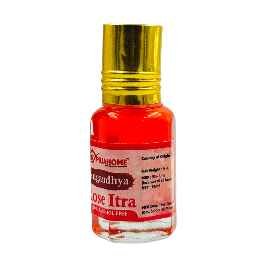 Pujahome Sugandhya Rose Itra For Puja 5ML (Pack of 6)
