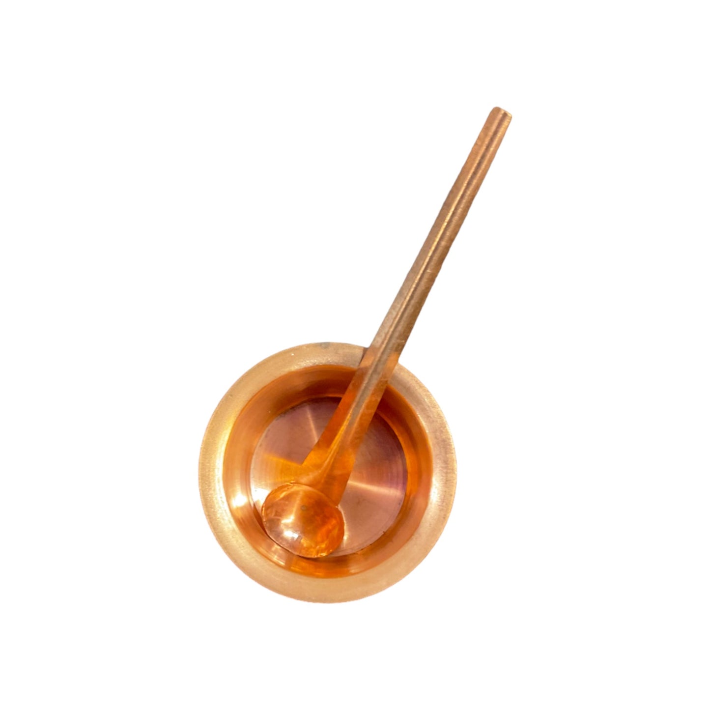 Pujahome Pure Copper Tamba Pooja Panch Patra with Achmani Pali Spoon (4 X 4 CM)