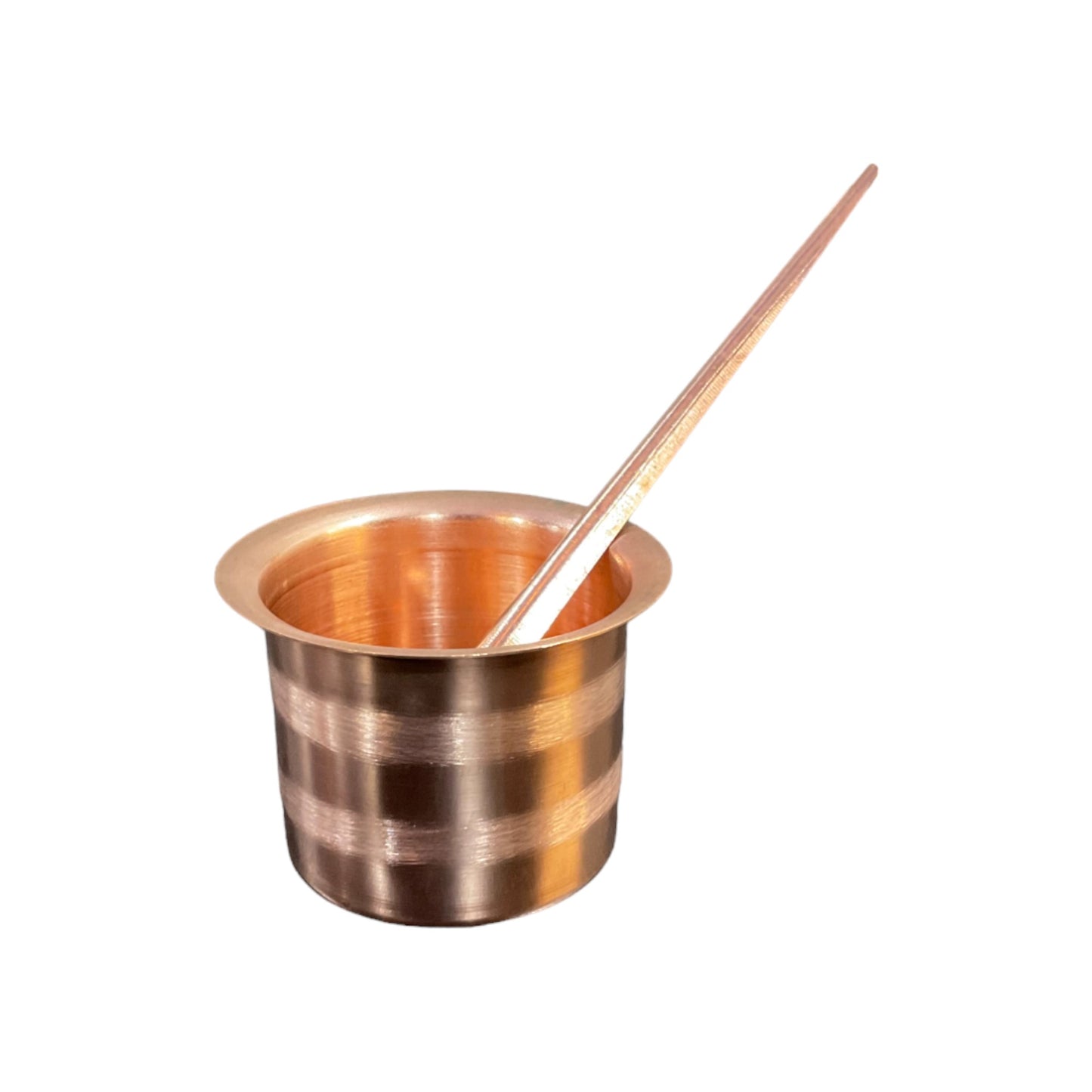 Pujahome Pure Copper Tamba Pooja Panch Patra with Achmani Pali Spoon (4 X 4 CM)