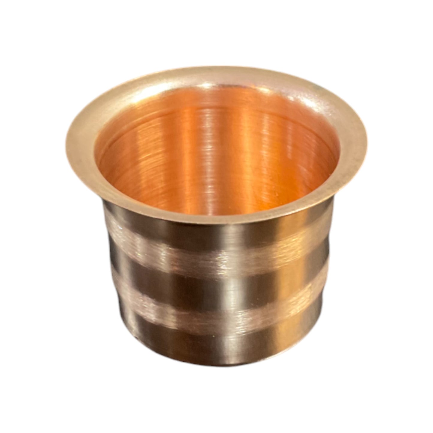 Pujahome Pure Copper Tamba Pooja Panch Patra with Achmani Pali Spoon (4 X 4 CM)