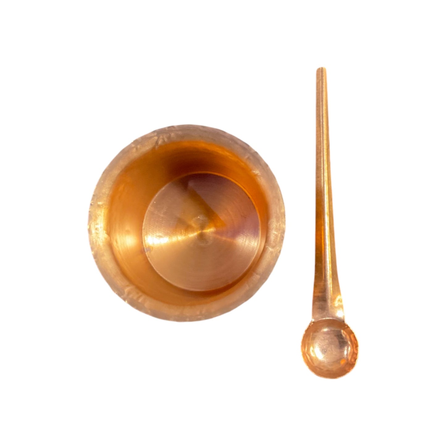 Pujahome Pure Copper Tamba Pooja Panch Patra with Achmani Pali Spoon (4 X 4 CM)