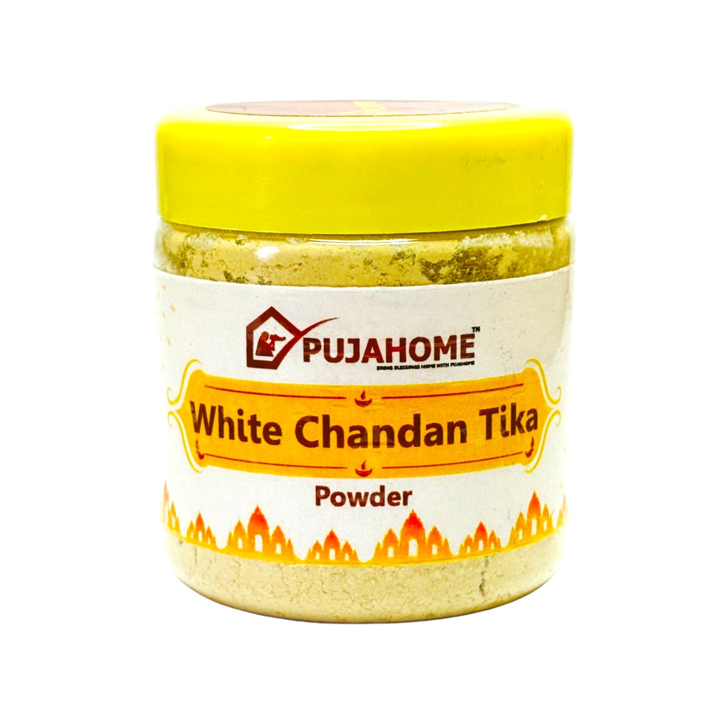 Pujahome Premium White Chandan Tika Powder 50 Gram Box
