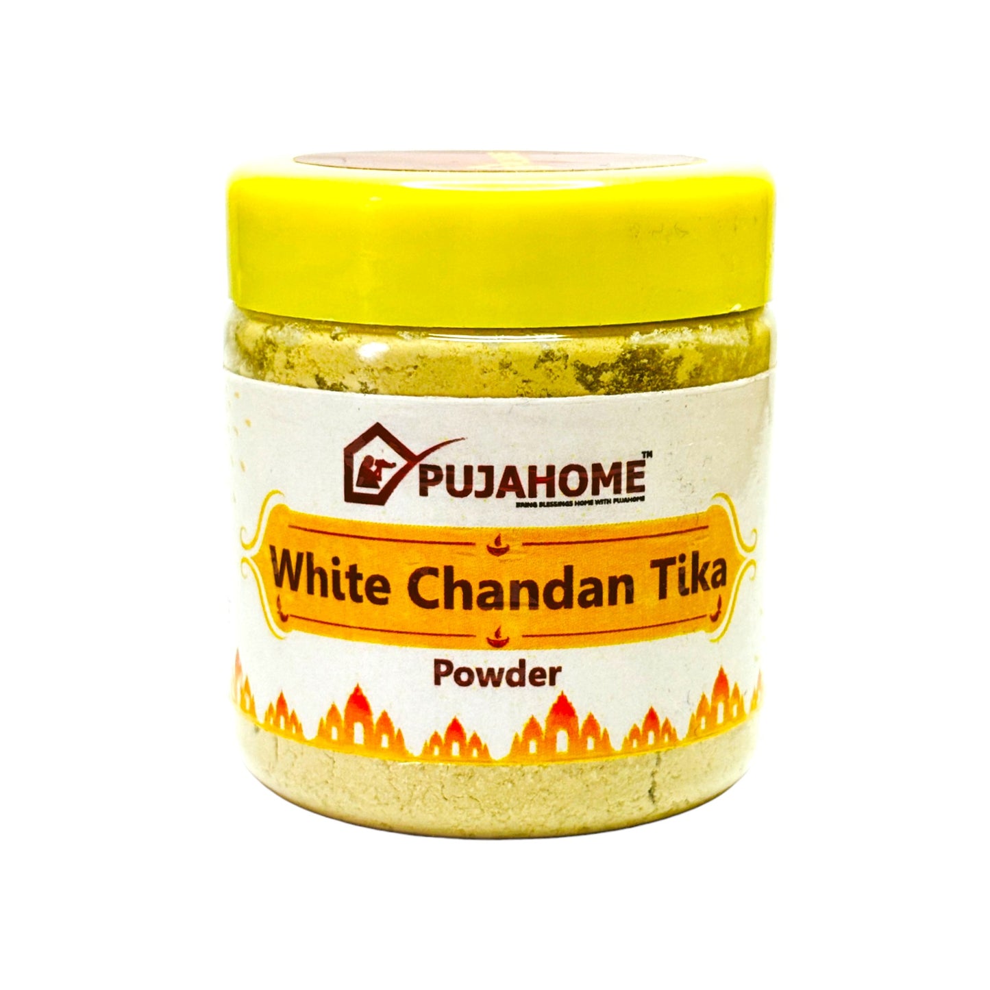 Pujahome Premium White Chandan Tika Powder 50 Gram Box