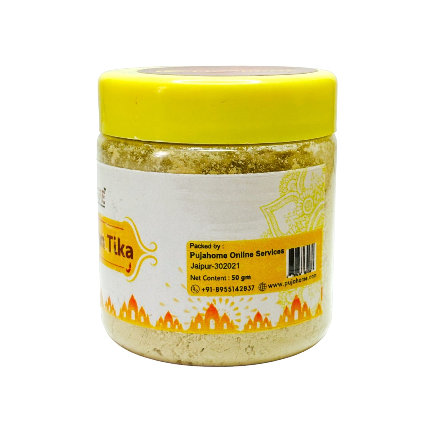 Pujahome Premium White Chandan Tika Powder 50 Gram Box