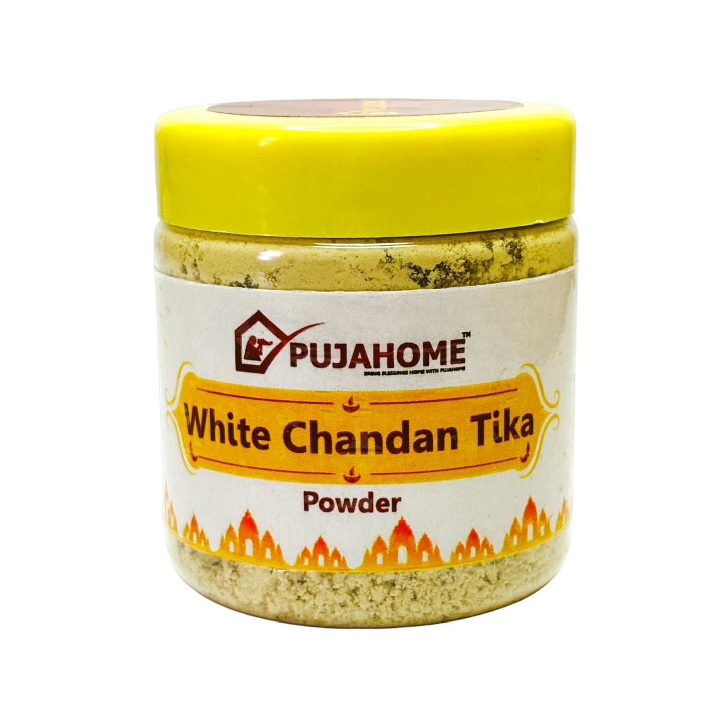 Pujahome Premium White Chandan Tika Powder 50 Gram Box