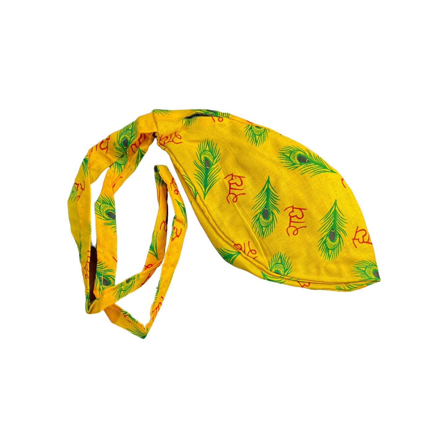 Pujahome Radhe Printed Jaap Bag in Yellow Color for Prayer Beads Gomukhi Jaap Bag