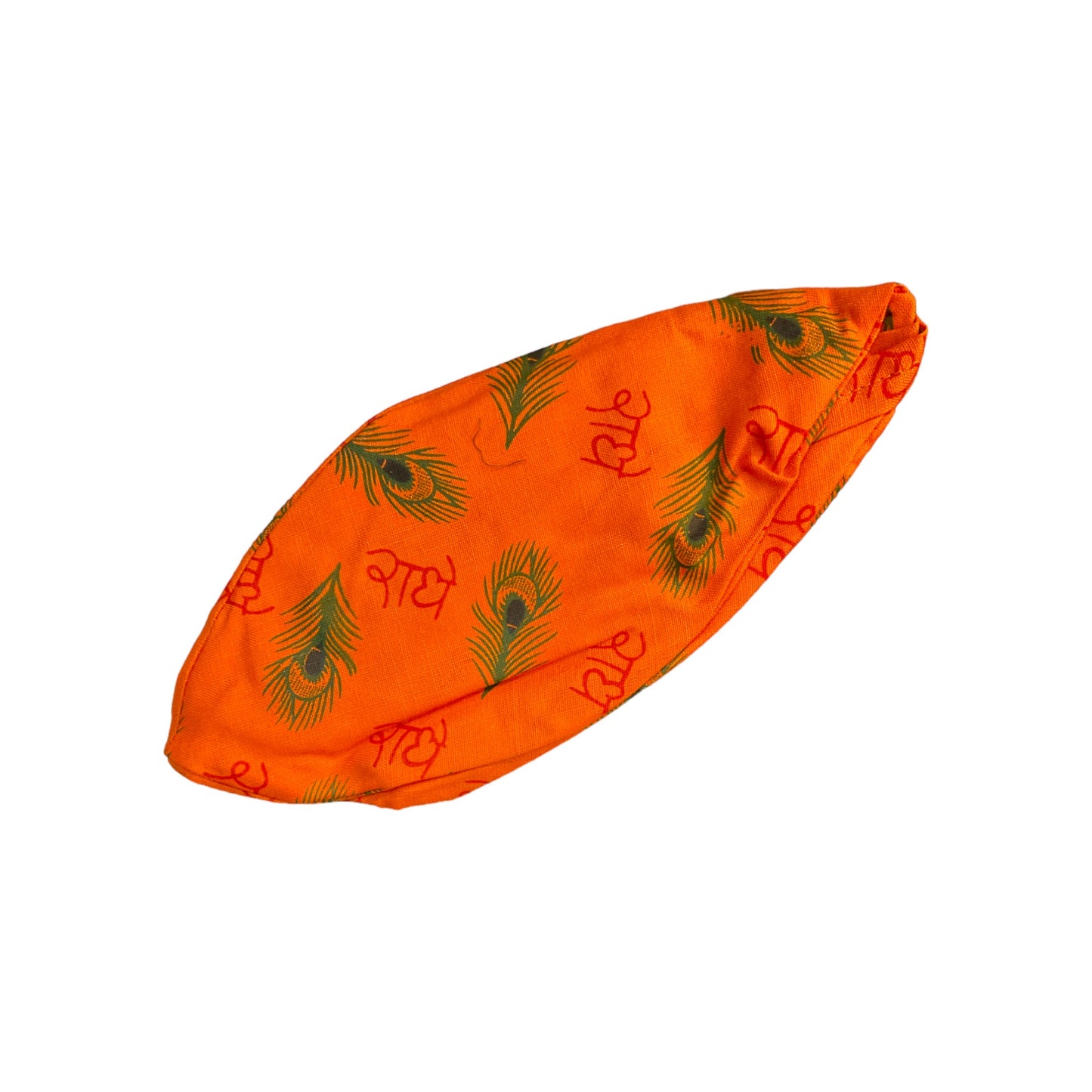 Pujahome Radhe Printed Jaap Bag in Orange Color for Prayer Beads Gomukhi Jaap Bag