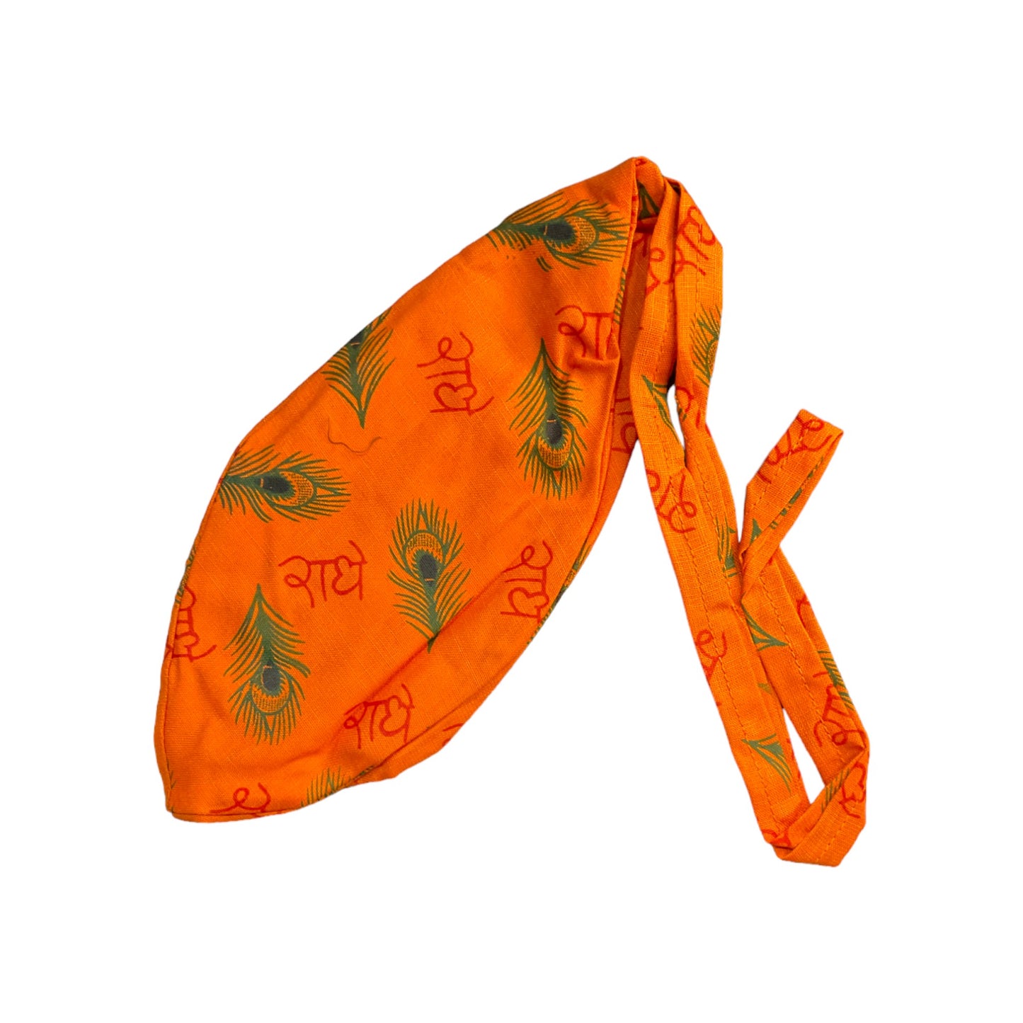 Pujahome Radhe Printed Jaap Bag in Orange Color for Prayer Beads Gomukhi Jaap Bag