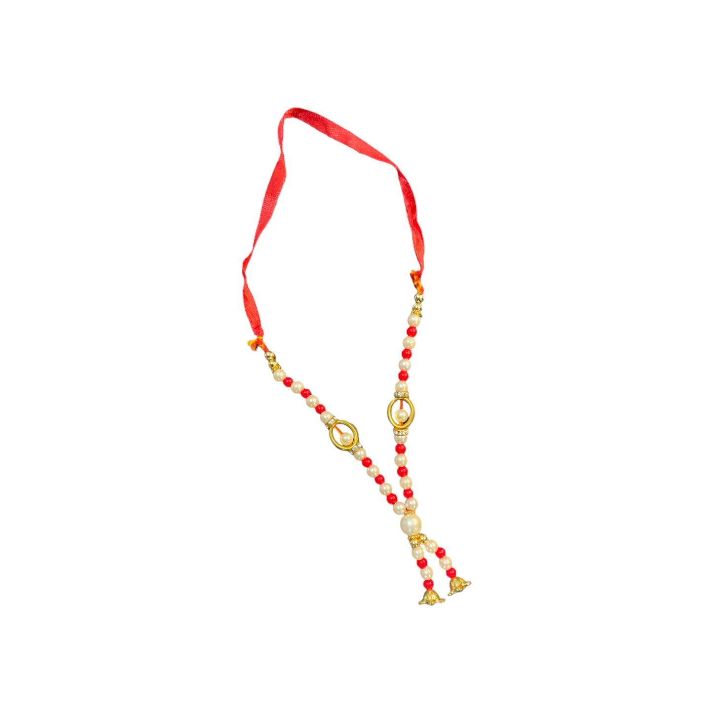 Pujahome Small White Moti Mala for God Idol (Pack Of 6 Mala)