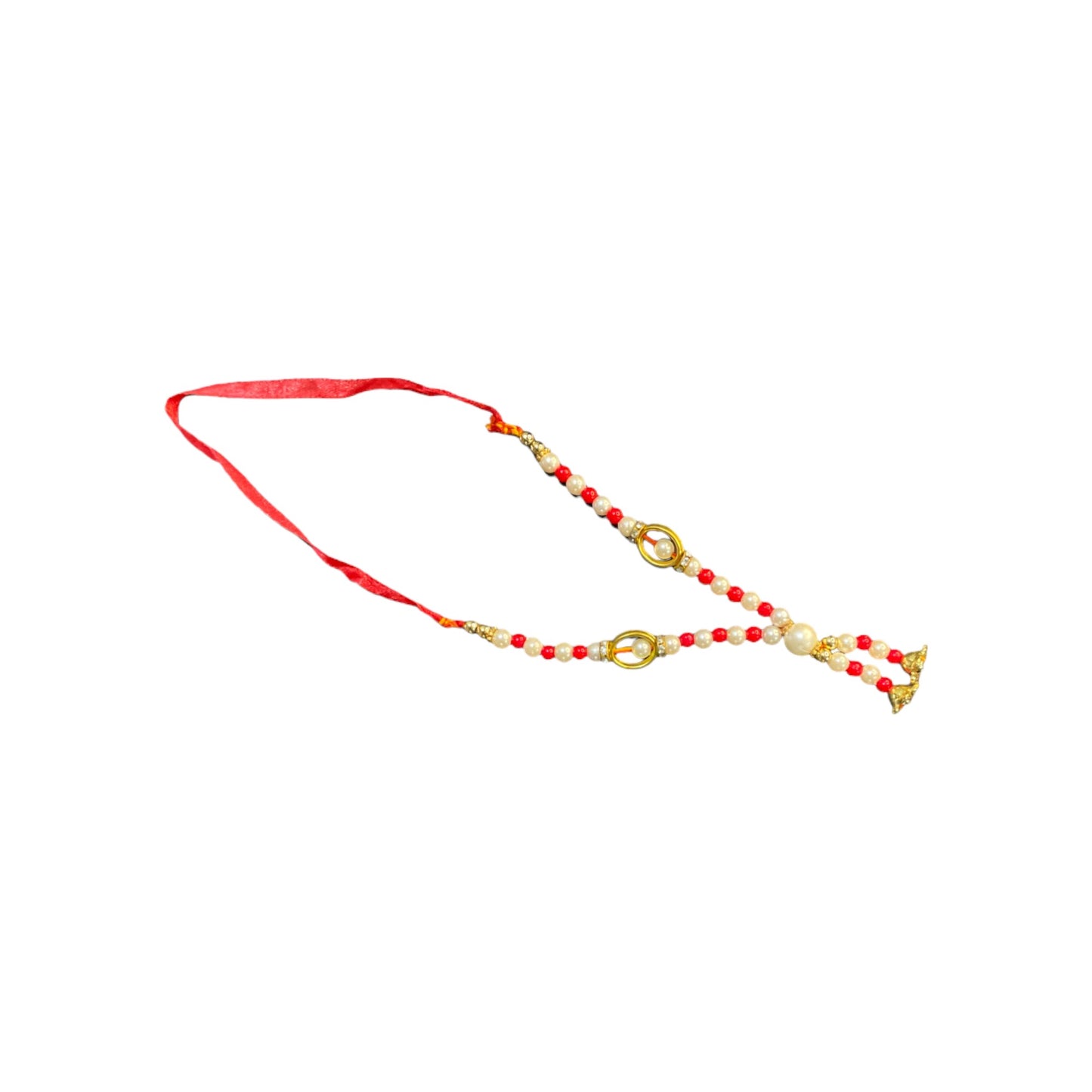 Pujahome Small White Moti Mala for God Idol (Pack Of 6 Mala)
