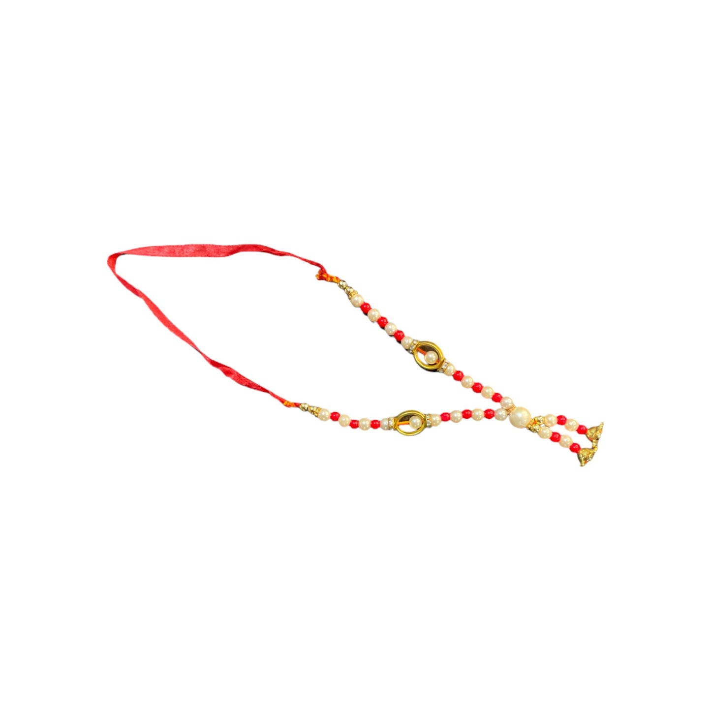 Pujahome Small White Moti Mala for God Idol (Pack Of 6 Mala)