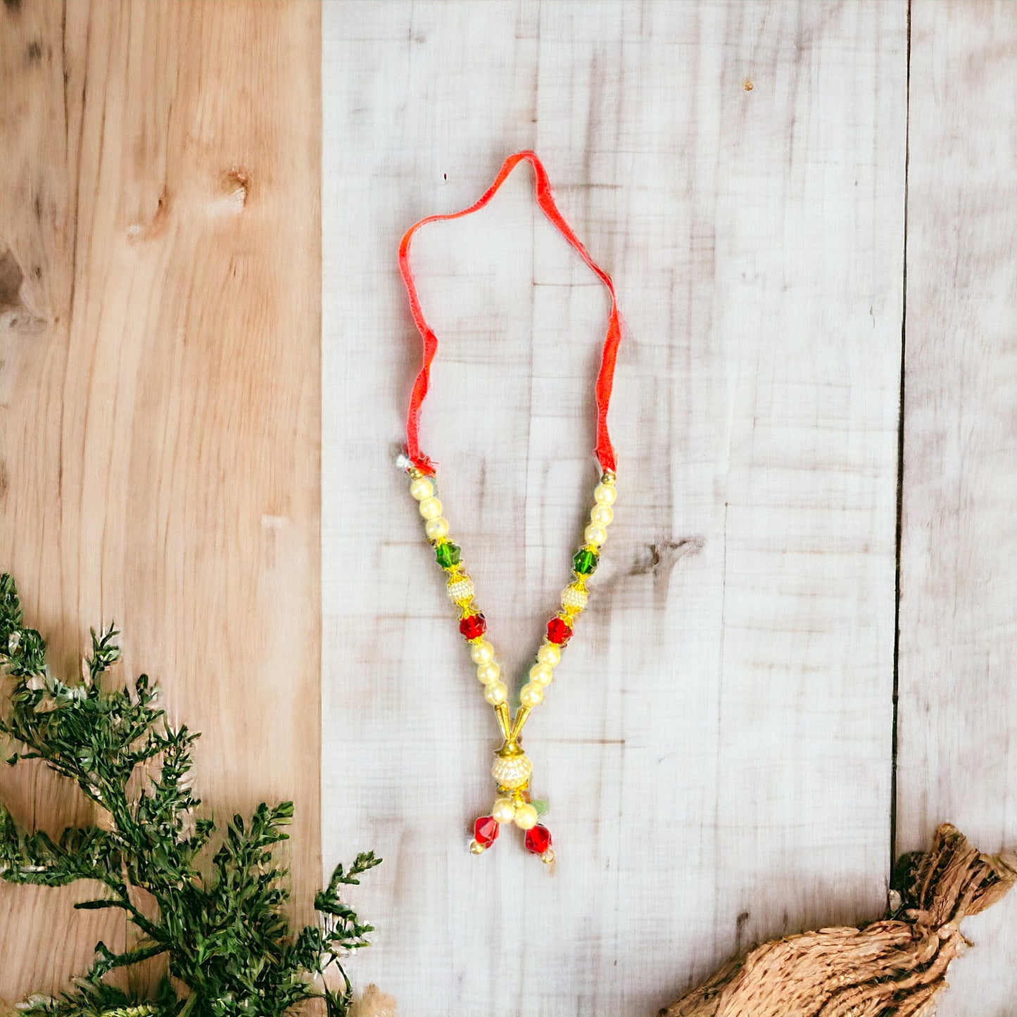 Pujahome Small Multicolor Moti Mala for God Idol Small Murti Mala(Pack Of 6 Mala)