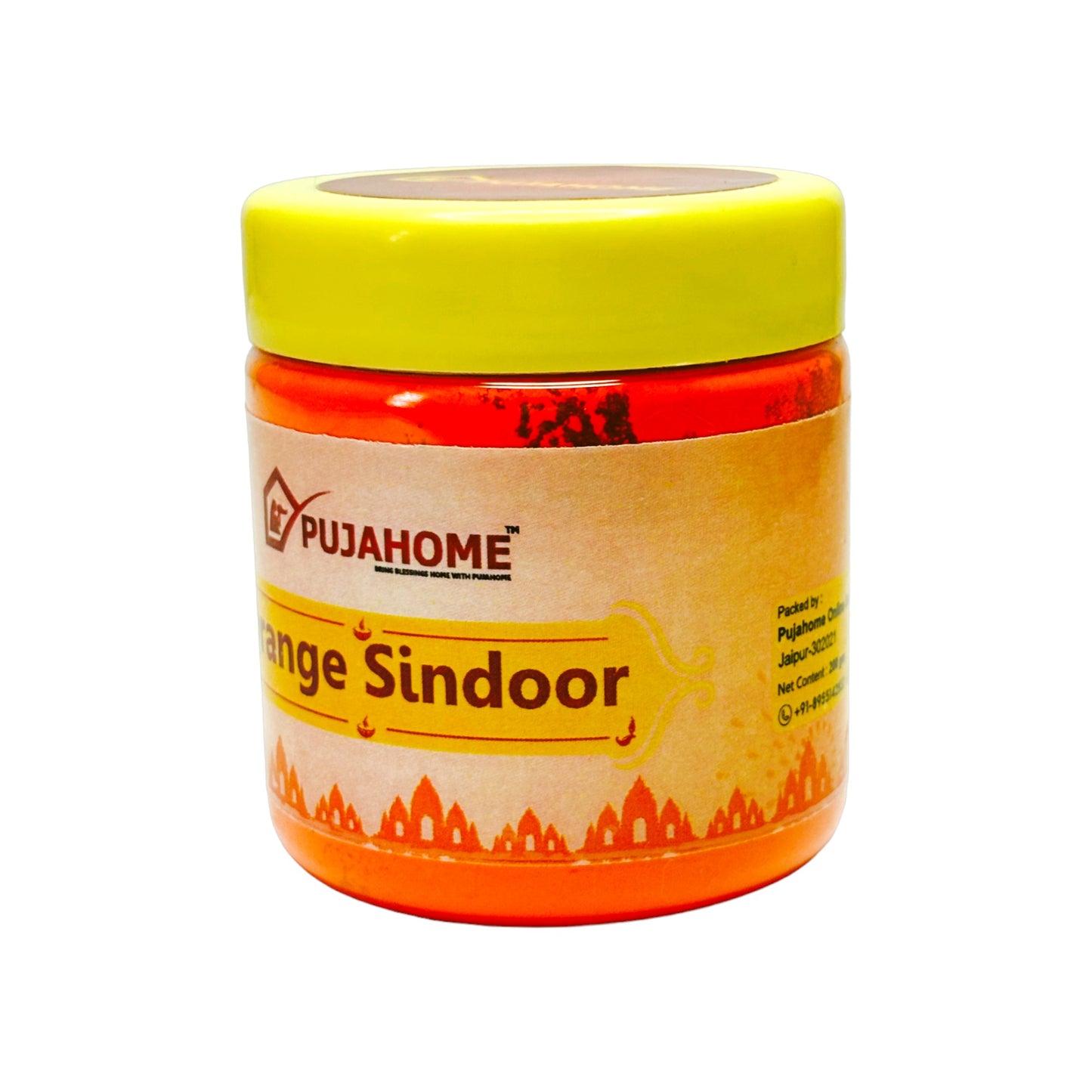 Pujahome Original Premium Quality Hanuman Ji Sindoor | 100% Pure Orange Sindoor (250 grams)