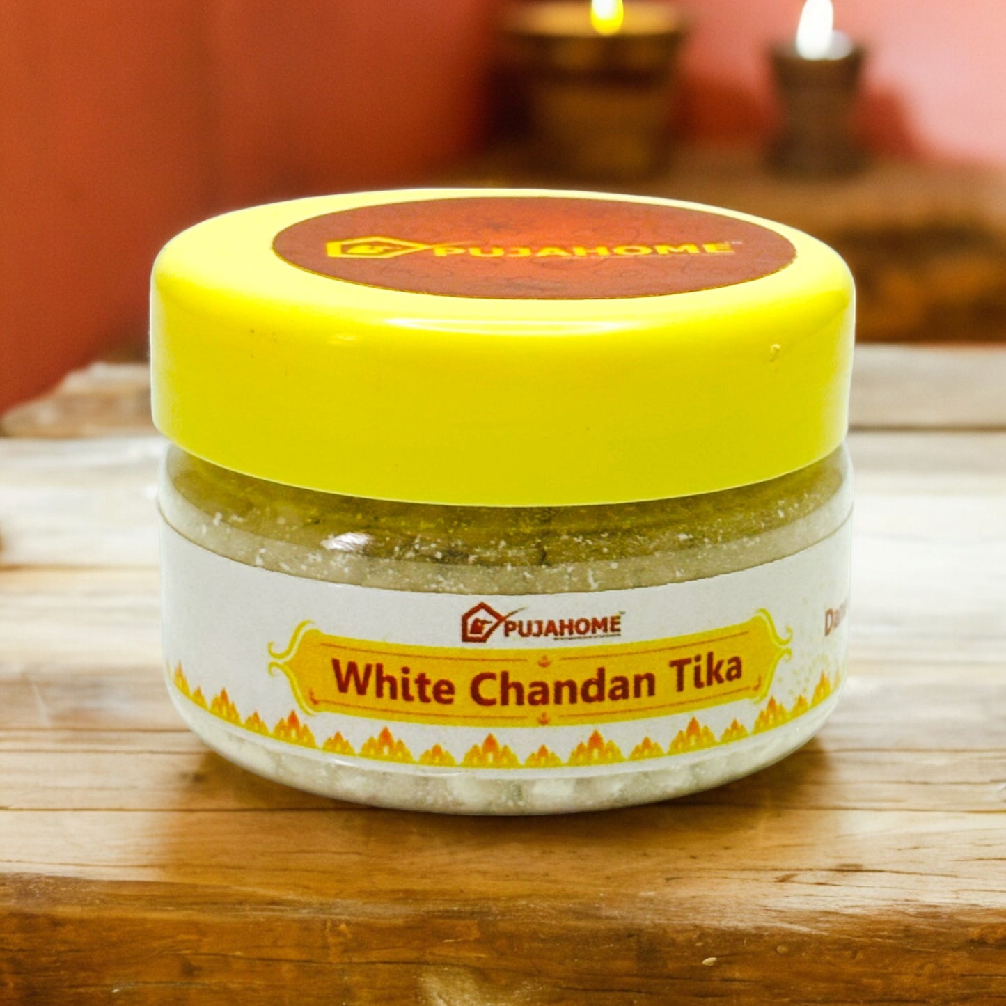 Pujahome Premium Chandan Tika Danedar Combo | Pack Of 4 X 50 Gram | Red, White, Yellow and Kesar