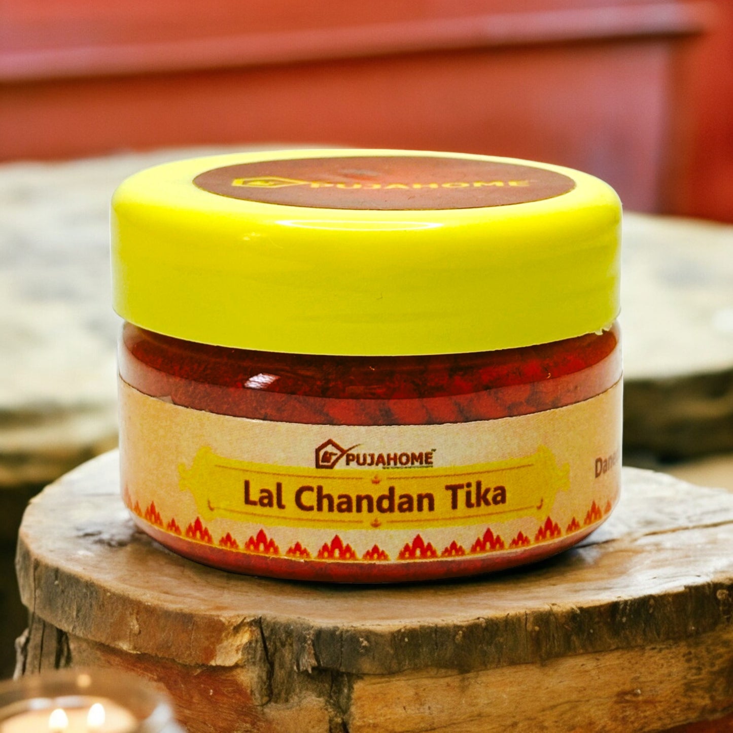 Pujahome Premium Chandan Tika Danedar Combo | Pack Of 4 X 50 Gram | Red, White, Yellow and Kesar