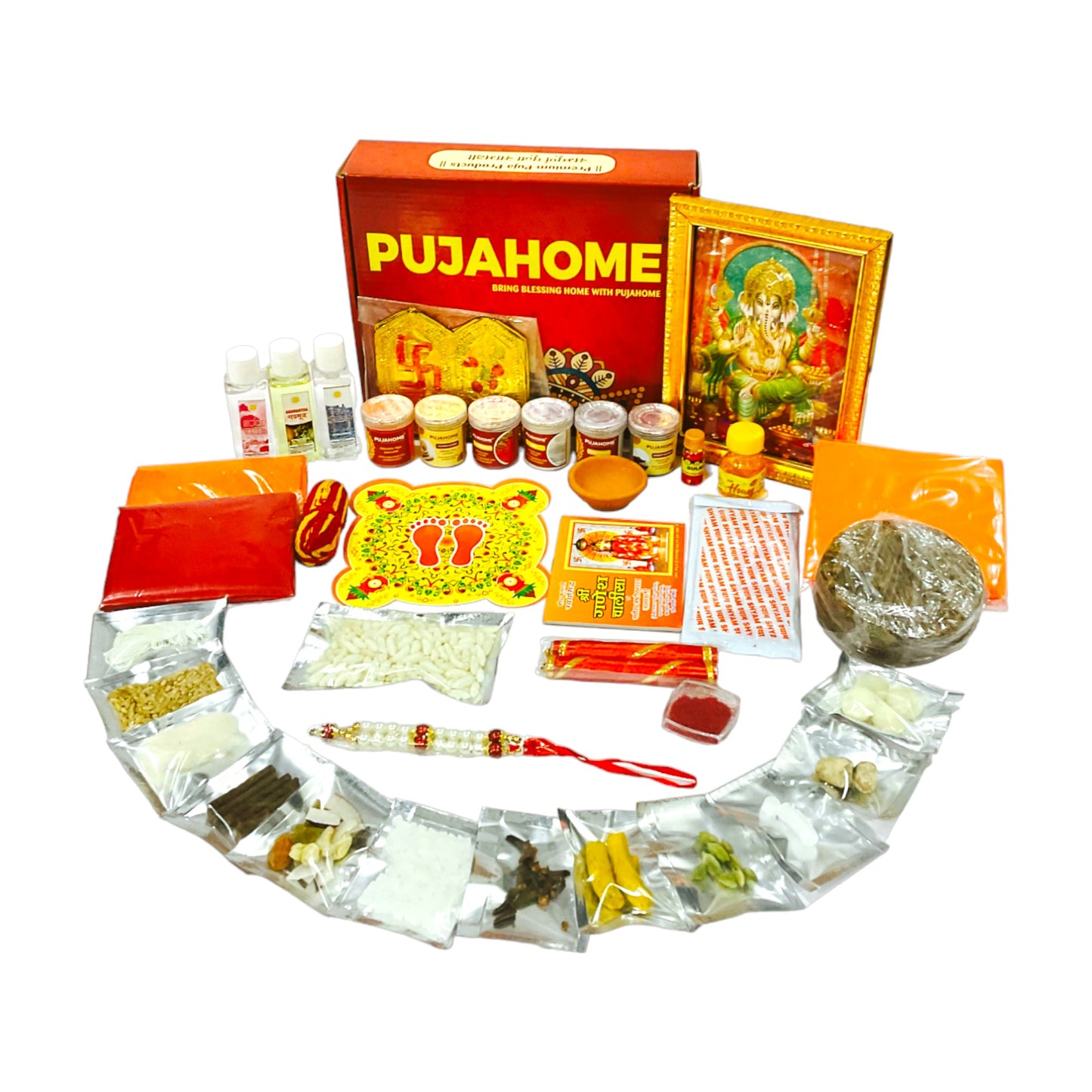 Pujahome Ganesh Puja Samagri Kit for Ganesh Pujan (40+ Items)